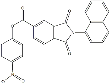 4-nitrophenyl 2-(1-naphthyl)-1,3-dioxo-5-isoindolinecarboxylate Struktur