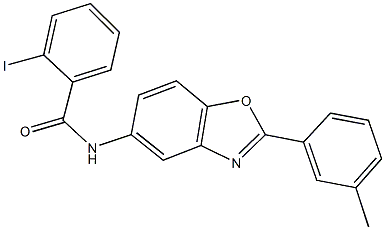 2-iodo-N-[2-(3-methylphenyl)-1,3-benzoxazol-5-yl]benzamide Struktur