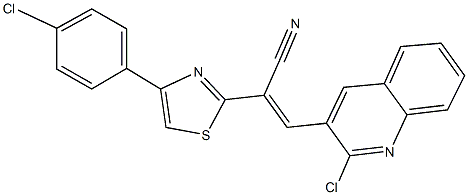 2-[4-(4-chlorophenyl)-1,3-thiazol-2-yl]-3-(2-chloro-3-quinolinyl)acrylonitrile Struktur