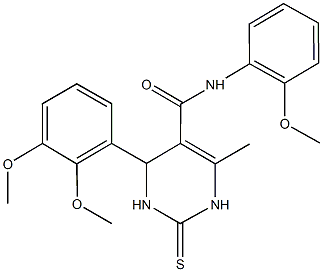 4-(2,3-dimethoxyphenyl)-N-(2-methoxyphenyl)-6-methyl-2-thioxo-1,2,3,4-tetrahydro-5-pyrimidinecarboxamide Struktur