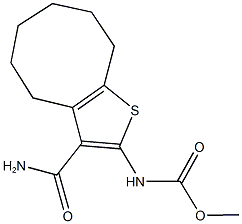 methyl 3-(aminocarbonyl)-4,5,6,7,8,9-hexahydrocycloocta[b]thien-2-ylcarbamate Struktur