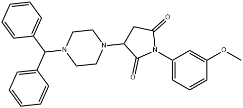 3-(4-benzhydryl-1-piperazinyl)-1-(3-methoxyphenyl)-2,5-pyrrolidinedione Struktur