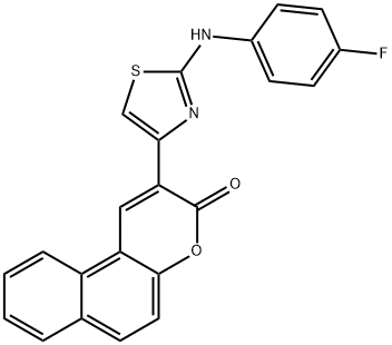 2-[2-(4-fluoroanilino)-1,3-thiazol-4-yl]-3H-benzo[f]chromen-3-one Struktur