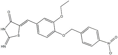 5-[3-ethoxy-4-({4-nitrobenzyl}oxy)benzylidene]-2-imino-1,3-thiazolidin-4-one Struktur