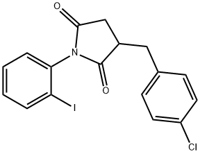 3-(4-chlorobenzyl)-1-(2-iodophenyl)-2,5-pyrrolidinedione Struktur