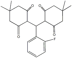 2-[(4,4-dimethyl-2,6-dioxocyclohexyl)(2-fluorophenyl)methyl]-5,5-dimethyl-1,3-cyclohexanedione Struktur