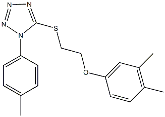 5-{[2-(3,4-dimethylphenoxy)ethyl]sulfanyl}-1-(4-methylphenyl)-1H-tetraazole Struktur