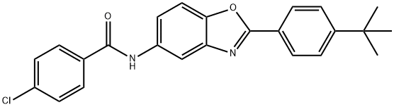 N-[2-(4-tert-butylphenyl)-1,3-benzoxazol-5-yl]-4-chlorobenzamide Struktur