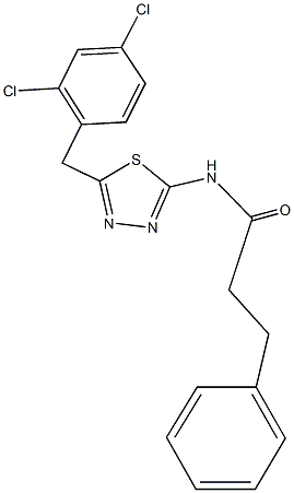 N-[5-(2,4-dichlorobenzyl)-1,3,4-thiadiazol-2-yl]-3-phenylpropanamide Struktur