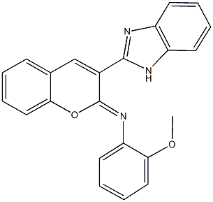 N-[3-(1H-benzimidazol-2-yl)-2H-chromen-2-ylidene]-N-(2-methoxyphenyl)amine Struktur