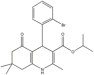 isopropyl 4-(2-bromophenyl)-2,7,7-trimethyl-5-oxo-1,4,5,6,7,8-hexahydro-3-quinolinecarboxylate Struktur