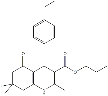 propyl 4-(4-ethylphenyl)-2,7,7-trimethyl-5-oxo-1,4,5,6,7,8-hexahydroquinoline-3-carboxylate Struktur