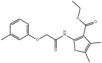 ethyl 4,5-dimethyl-2-{[(3-methylphenoxy)acetyl]amino}-3-thiophenecarboxylate Struktur