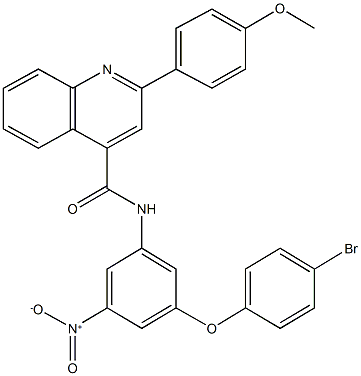 N-{3-(4-bromophenoxy)-5-nitrophenyl}-2-(4-methoxyphenyl)-4-quinolinecarboxamide Struktur