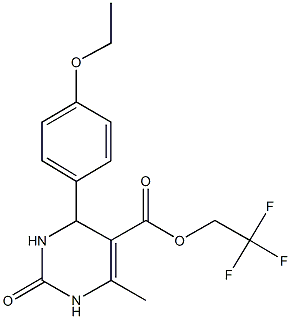 2,2,2-trifluoroethyl 4-(4-ethoxyphenyl)-6-methyl-2-oxo-1,2,3,4-tetrahydro-5-pyrimidinecarboxylate Struktur