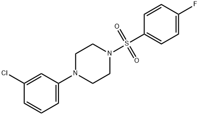 1-(3-chlorophenyl)-4-[(4-fluorophenyl)sulfonyl]piperazine Struktur