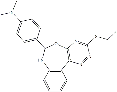 4-[3-(ethylsulfanyl)-6,7-dihydro[1,2,4]triazino[5,6-d][3,1]benzoxazepin-6-yl]-N,N-dimethylaniline Struktur