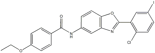 N-[2-(2-chloro-5-iodophenyl)-1,3-benzoxazol-5-yl]-4-ethoxybenzamide Struktur