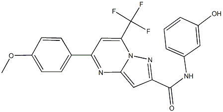 N-(3-hydroxyphenyl)-5-(4-methoxyphenyl)-7-(trifluoromethyl)pyrazolo[1,5-a]pyrimidine-2-carboxamide Struktur