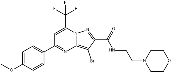 3-bromo-5-(4-methoxyphenyl)-N-[2-(4-morpholinyl)ethyl]-7-(trifluoromethyl)pyrazolo[1,5-a]pyrimidine-2-carboxamide Struktur