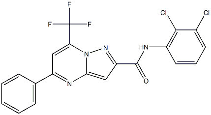 N-(2,3-dichlorophenyl)-5-phenyl-7-(trifluoromethyl)pyrazolo[1,5-a]pyrimidine-2-carboxamide Struktur