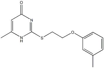 6-methyl-2-{[2-(3-methylphenoxy)ethyl]sulfanyl}-4(1H)-pyrimidinone Struktur