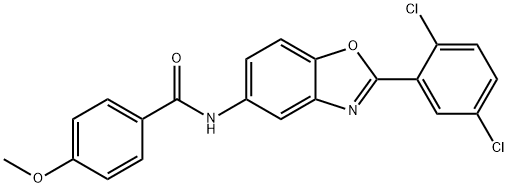 N-[2-(2,5-dichlorophenyl)-1,3-benzoxazol-5-yl]-4-methoxybenzamide Struktur