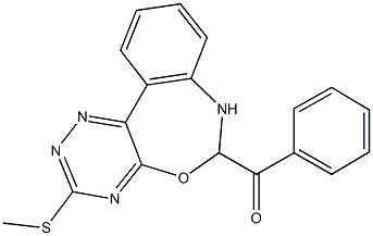 [3-(methylsulfanyl)-6,7-dihydro[1,2,4]triazino[5,6-d][3,1]benzoxazepin-6-yl](phenyl)methanone Struktur