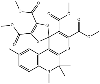 tetramethyl 5',5',6',9'-tetramethyl-5',6'-dihydrospiro[1,3-dithiole-2,1'=(1'H)-thiopyrano[2,3-c]quinoline]-2',3',4,5-tetracarboxylate Struktur