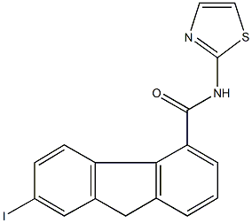 7-iodo-N-(1,3-thiazol-2-yl)-9H-fluorene-4-carboxamide Struktur