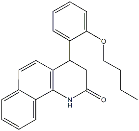 4-(2-butoxyphenyl)-3,4-dihydrobenzo[h]quinolin-2(1H)-one Struktur