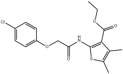 ethyl 2-{[(4-chlorophenoxy)acetyl]amino}-4,5-dimethyl-3-thiophenecarboxylate Struktur