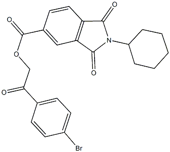 2-(4-bromophenyl)-2-oxoethyl 2-cyclohexyl-1,3-dioxo-5-isoindolinecarboxylate Struktur