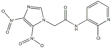 2-{4,5-bisnitro-1H-imidazol-1-yl}-N-(2-chloro-3-pyridinyl)acetamide Struktur