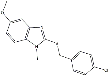 2-[(4-chlorobenzyl)sulfanyl]-1-methyl-1H-benzimidazol-5-yl methyl ether Struktur