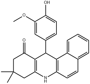 12-(4-hydroxy-3-methoxyphenyl)-9,9-dimethyl-8,9,10,12-tetrahydrobenzo[a]acridin-11(7H)-one Struktur