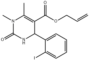 allyl 4-(2-iodophenyl)-1,6-dimethyl-2-oxo-1,2,3,4-tetrahydro-5-pyrimidinecarboxylate Struktur