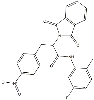 2-(1,3-dioxo-1,3-dihydro-2H-isoindol-2-yl)-N-(5-fluoro-2-methylphenyl)-3-{4-nitrophenyl}propanamide Struktur