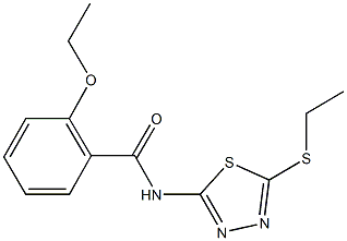 2-ethoxy-N-[5-(ethylsulfanyl)-1,3,4-thiadiazol-2-yl]benzamide Struktur