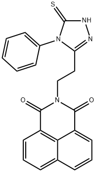 2-[2-(4-phenyl-5-thioxo-4,5-dihydro-1H-1,2,4-triazol-3-yl)ethyl]-1H-benzo[de]isoquinoline-1,3(2H)-dione Struktur