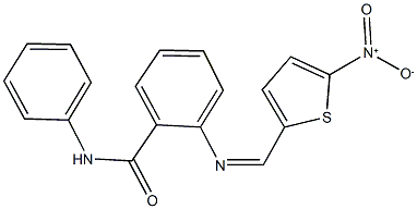 2-[({5-nitro-2-thienyl}methylene)amino]-N-phenylbenzamide Struktur