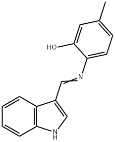 2-[(1H-indol-3-ylmethylene)amino]-5-methylphenol Struktur