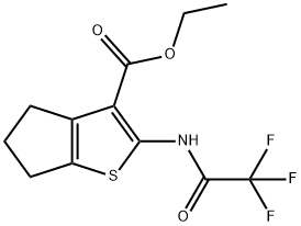 ethyl 2-[(trifluoroacetyl)amino]-5,6-dihydro-4H-cyclopenta[b]thiophene-3-carboxylate Struktur