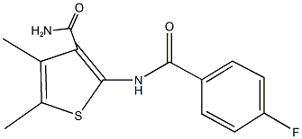 2-[(4-fluorobenzoyl)amino]-4,5-dimethyl-3-thiophenecarboxamide Struktur