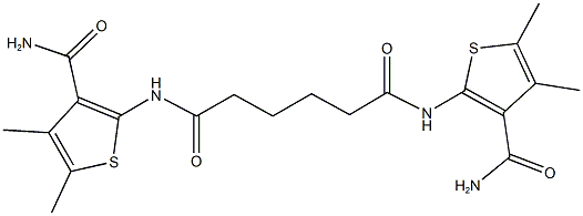 N~1~,N~6~-bis[3-(aminocarbonyl)-4,5-dimethyl-2-thienyl]hexanediamide Struktur