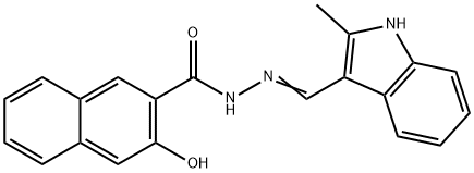 3-hydroxy-N'-[(2-methyl-1H-indol-3-yl)methylene]-2-naphthohydrazide Struktur