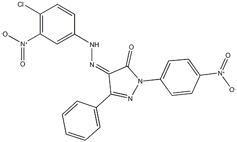 1-{4-nitrophenyl}-3-phenyl-1H-pyrazole-4,5-dione 4-({4-chloro-3-nitrophenyl}hydrazone) Struktur