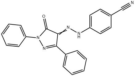 4-[2-(5-oxo-1,3-diphenyl-1,5-dihydro-4H-pyrazol-4-ylidene)hydrazino]benzonitrile Struktur