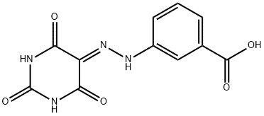 3-[2-(2,4,6-trioxotetrahydro-5(2H)-pyrimidinylidene)hydrazino]benzoic acid Struktur