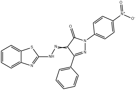 1-{4-nitrophenyl}-3-phenyl-1H-pyrazole-4,5-dione 4-(1,3-benzothiazol-2-ylhydrazone) Struktur